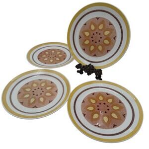 Vintage "Yellow Star" Dinner Plates by Taylor Smith Taylor (TST) Set of 4